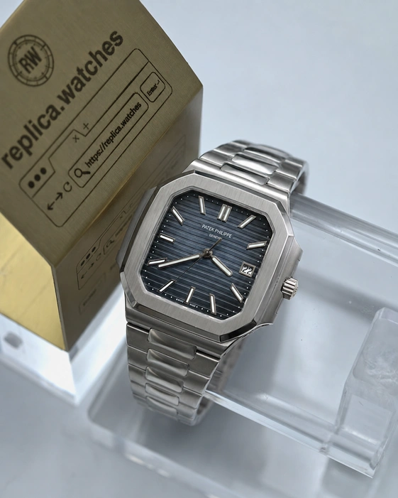 Patek Philippe Cubitus 5821/1A-001 Super Clone Watch with Blue Dial, Steel Case & Clone Caliber 26-330 S C Movement