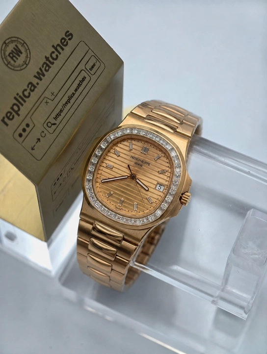 Patek Philippe Nautilus 5723/1R-001 Super Clone Watch 40mm Rose Gold Diamond Bezel Clone Edition