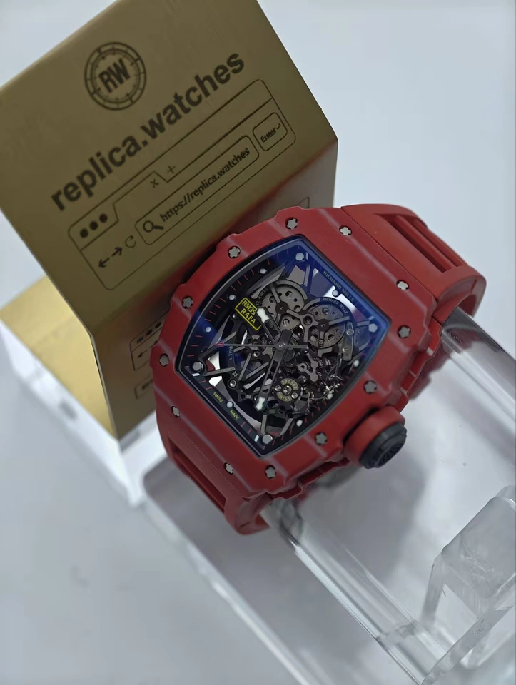 Richard Mille Super Clone Watches 1:1 RM 35-02 Rafael Nadal Red Quartz TPT Automatic Skeleton Dial