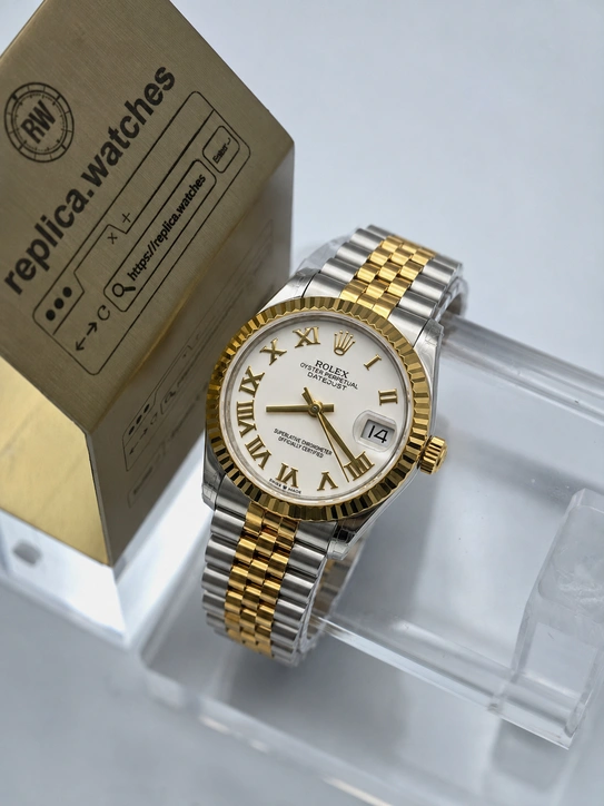 Rolex Datejust 31mm White Roman Dial Two-Tone Jubilee 904L Steel M278273-0002 Super Clone
