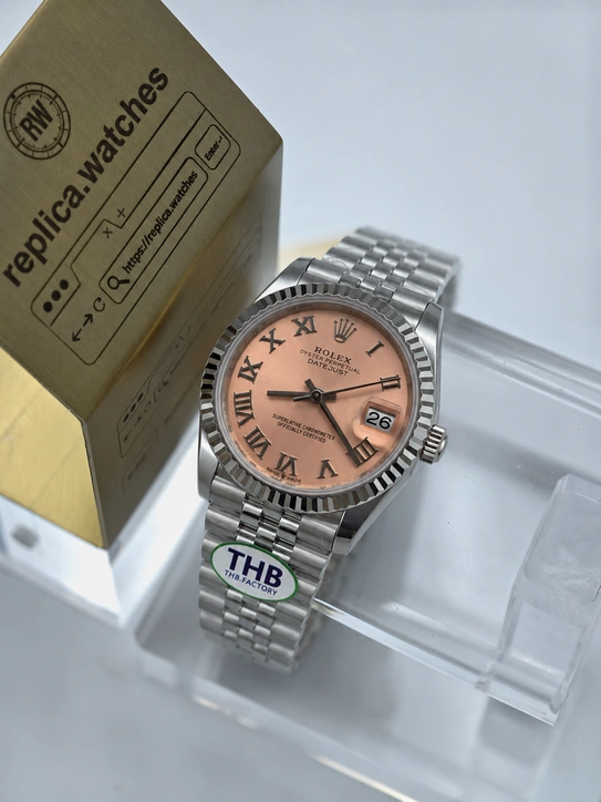 Super Clone Rolex Datejust 31mm M278274-0020 Pink Sunray Dial Roman Numerals Jubilee 904L Steel