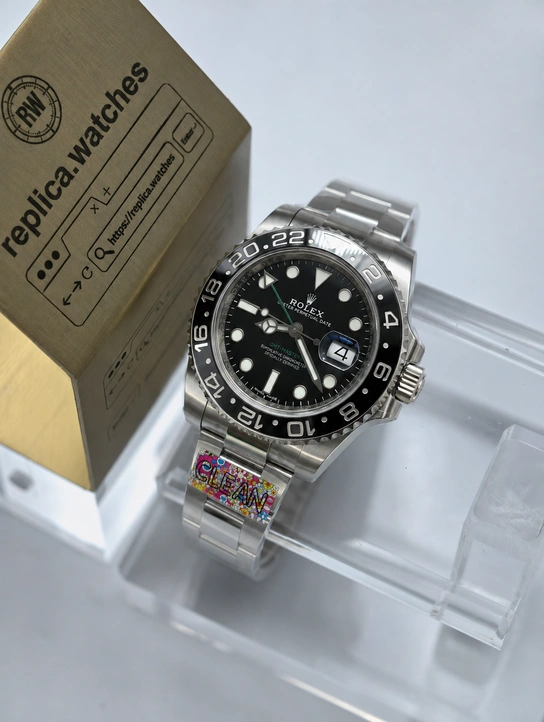 Rolex GMT-Master II 116710LN-0001 Super Clone Watch with Black Dial, 904L Steel Case & Clone Calibre 3186