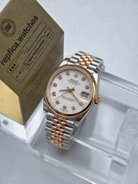 Rolex Ladies Datejust M278241-0026 Super Clone Watch 31mm Mother of Pearl Dial 904L Steel Rose Gold Finish