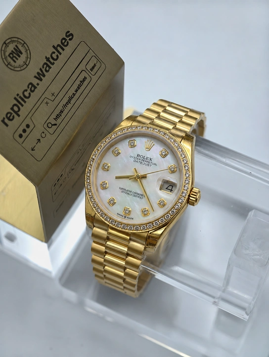 Rolex Ladies Datejust M278288RBR-0006 Super Clone 31mm Mother of Pearl Dial 904L Gold Plated Watch