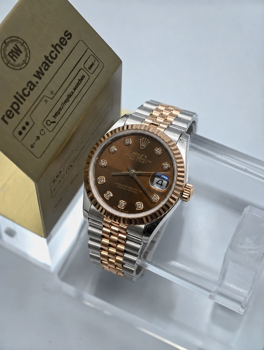 Rolex Ladies Datejust M278271-0028 Super Clone Watch 31mm Chocolate Dial 904L Steel Rose Gold Bezel
