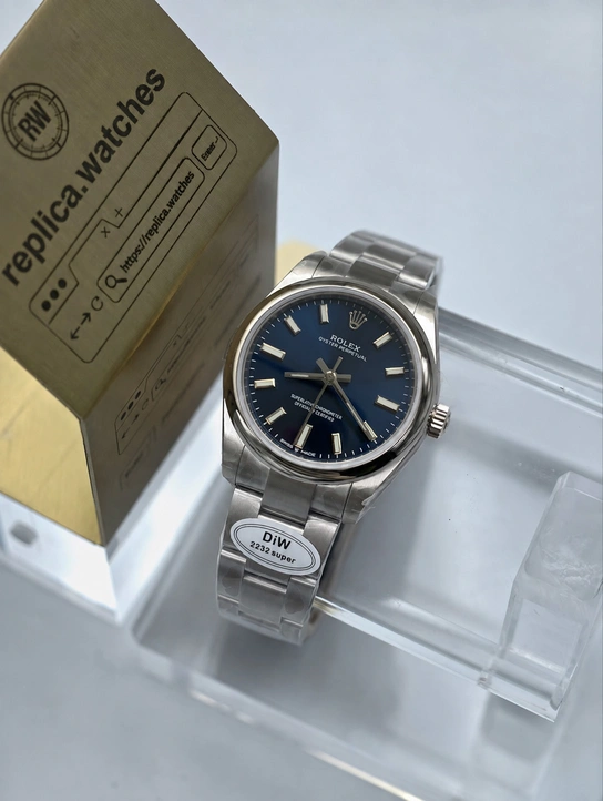 Rolex Oyster Perpetual M277200-0003 Super Clone Watch with Blue Sunray Dial 904L Stainless Steel & Clone Calibre 2232