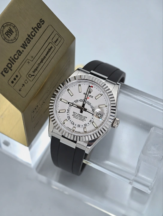 Super Clone Sky Dweller 42mm White Dial m336239-0003 Weighted Edition Rubber Strap