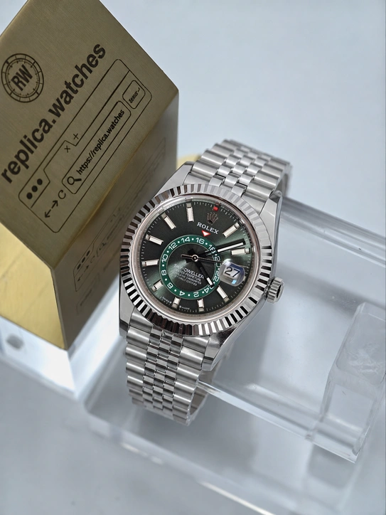 Super Clone Rolex Sky-Dweller M336934-0002 42mm Green Dial 904L Steel Luxury Sports Watch