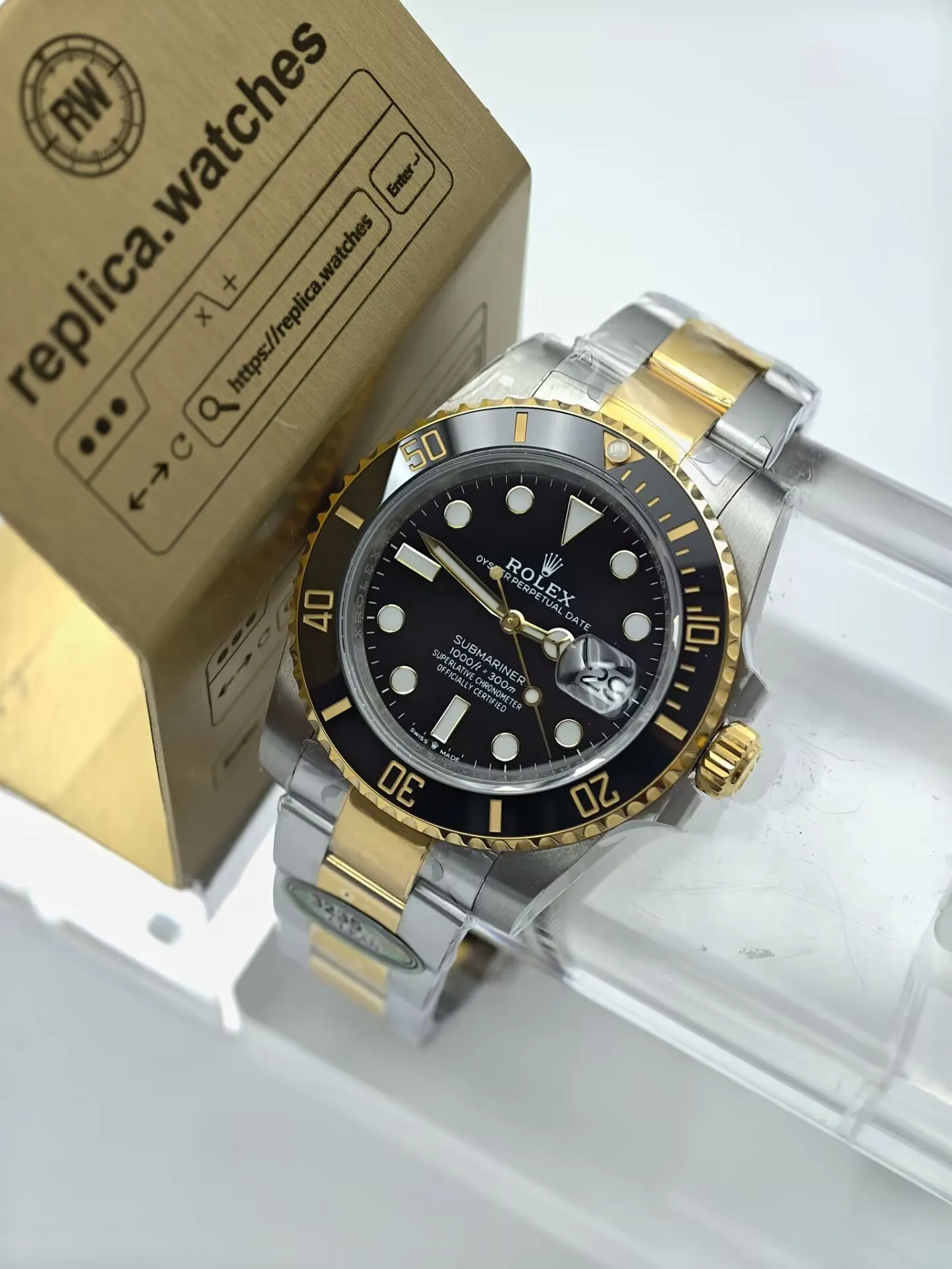 Rolex Submariner M126613LN-0002 Super Clone Watch with Black Dial, Two-Tone 904L Steel & Clone Calibre 3235