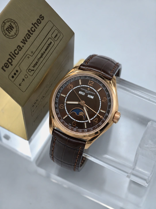 Vacheron Constantin Super Clone Watches 1:1 Fiftysix Complete Calendar Brown Dial 4000E/000R-B065