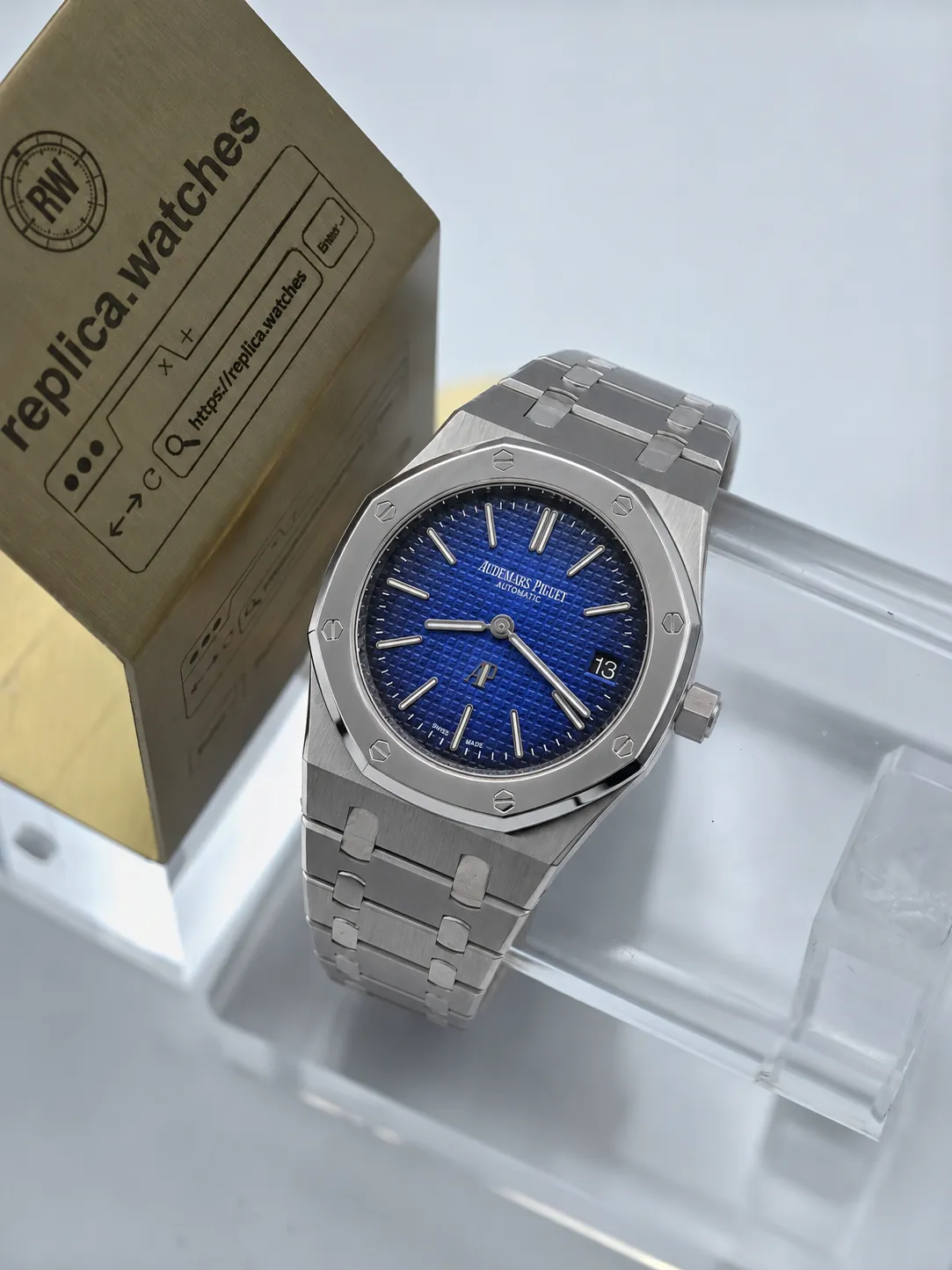 Replica Audemars Piguet Royal Oak 39mm 15202ST.OO.1240ST.01 2121 Blue Dial Steel ZF Watch