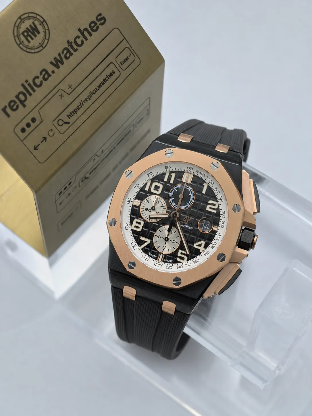 Audemars Piguet Royal Oak Offshore 26405NR.OO.A002CA.01 44mm Black Ceramic Rose Gold 3126 APF Watch