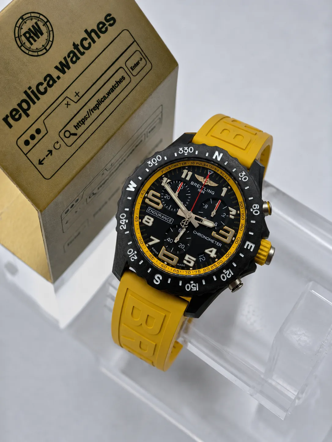 Super Clone Breitling Professional X82310A41B1S1 44mm Black Yellow Sport Chronograph Quartz O Factory Watch