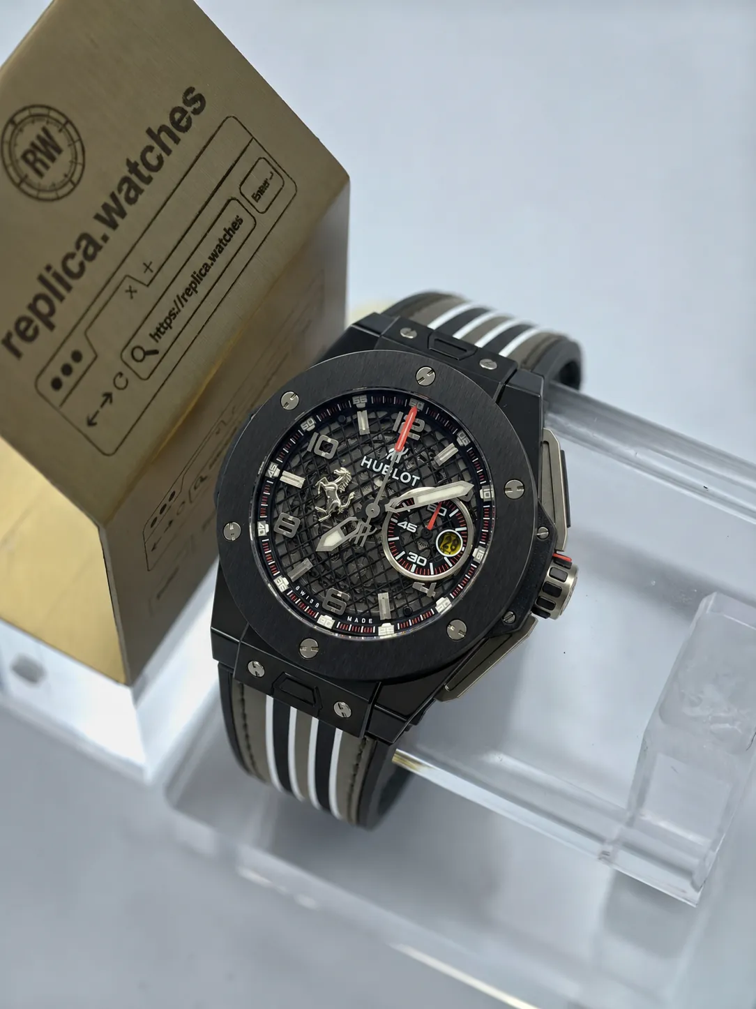 Replica Hublot Big Bang Unico Ferrari 401.FX.1123.VR 45mm Grey Ceramic Automatic Flyback Watch