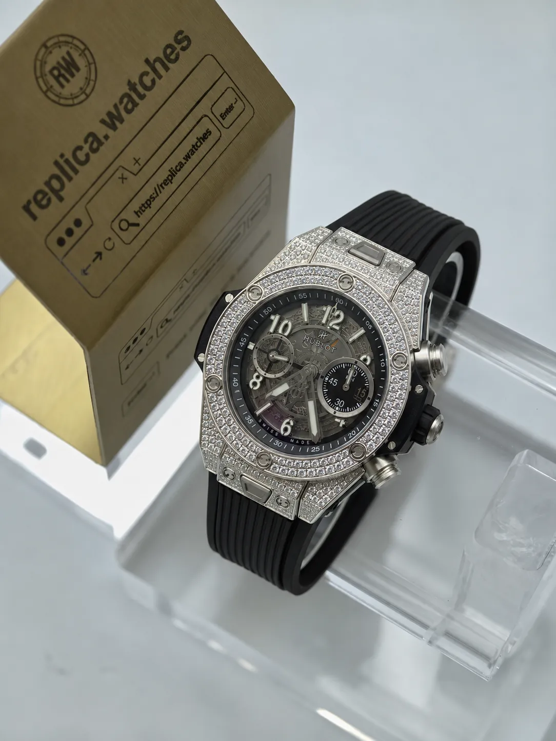Replica Hublot Big Bang Unico Pavé 441.NX.1171.RX.1704 42mm Titanium Diamond 1280 BBF Watch