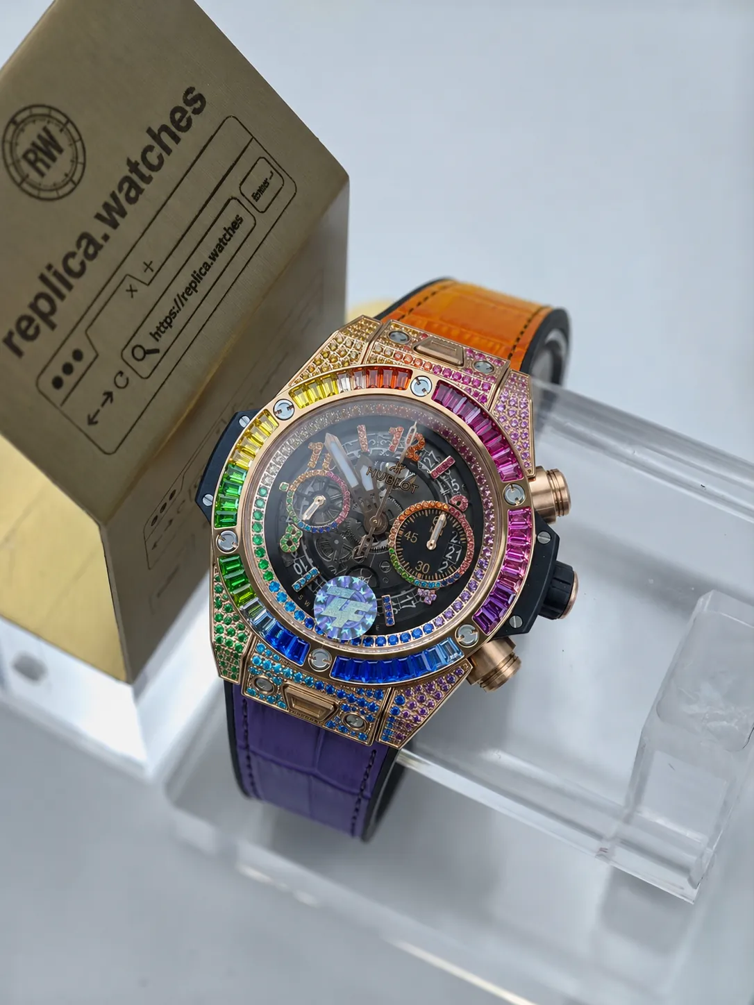 Replica Hublot Big Bang Unico King Gold Rainbow 441.OX.9910.LR.0999 42mm 1280 Movement Z Factory Watch
