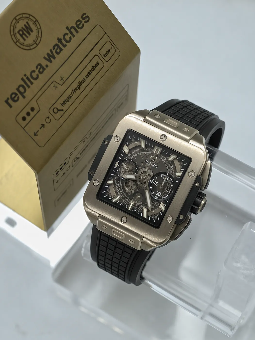 Replica Hublot Square Bang Unico 821.NX.0170.RX 42mm Titanium Skeleton 1280 Movement BBF Watch