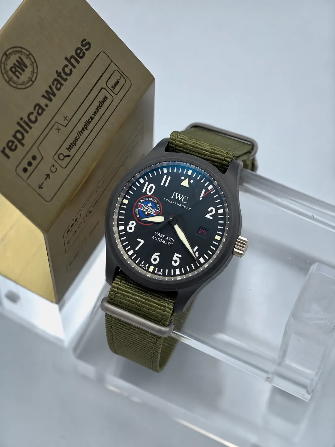 Replica IWC Pilot Mark XVIII Top Gun SFTI IW324712 Black Dial 41mm Ceramic Z Factory Watch