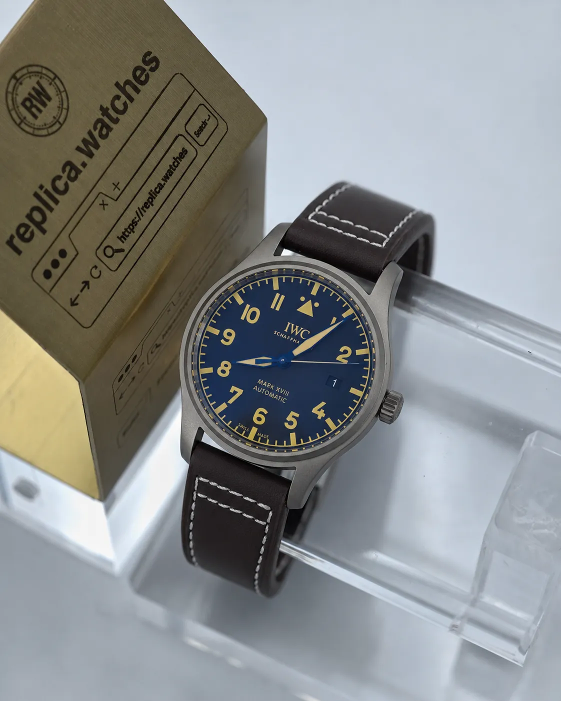 Replica IWC Pilot Mark XVIII Heritage IW327006 Black Dial 40mm Titanium V7 Factory Watch