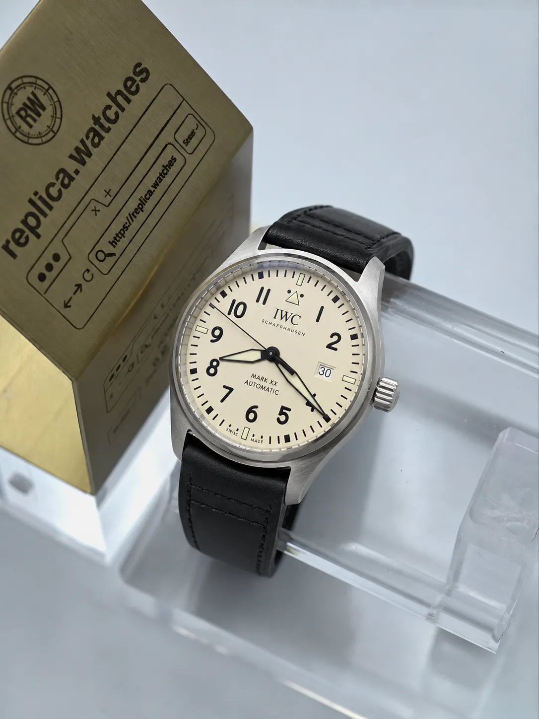 Replica IWC Pilot Mark XX Automatic IW328207 Silver White Dial 40mm Steel V7 Factory Watch