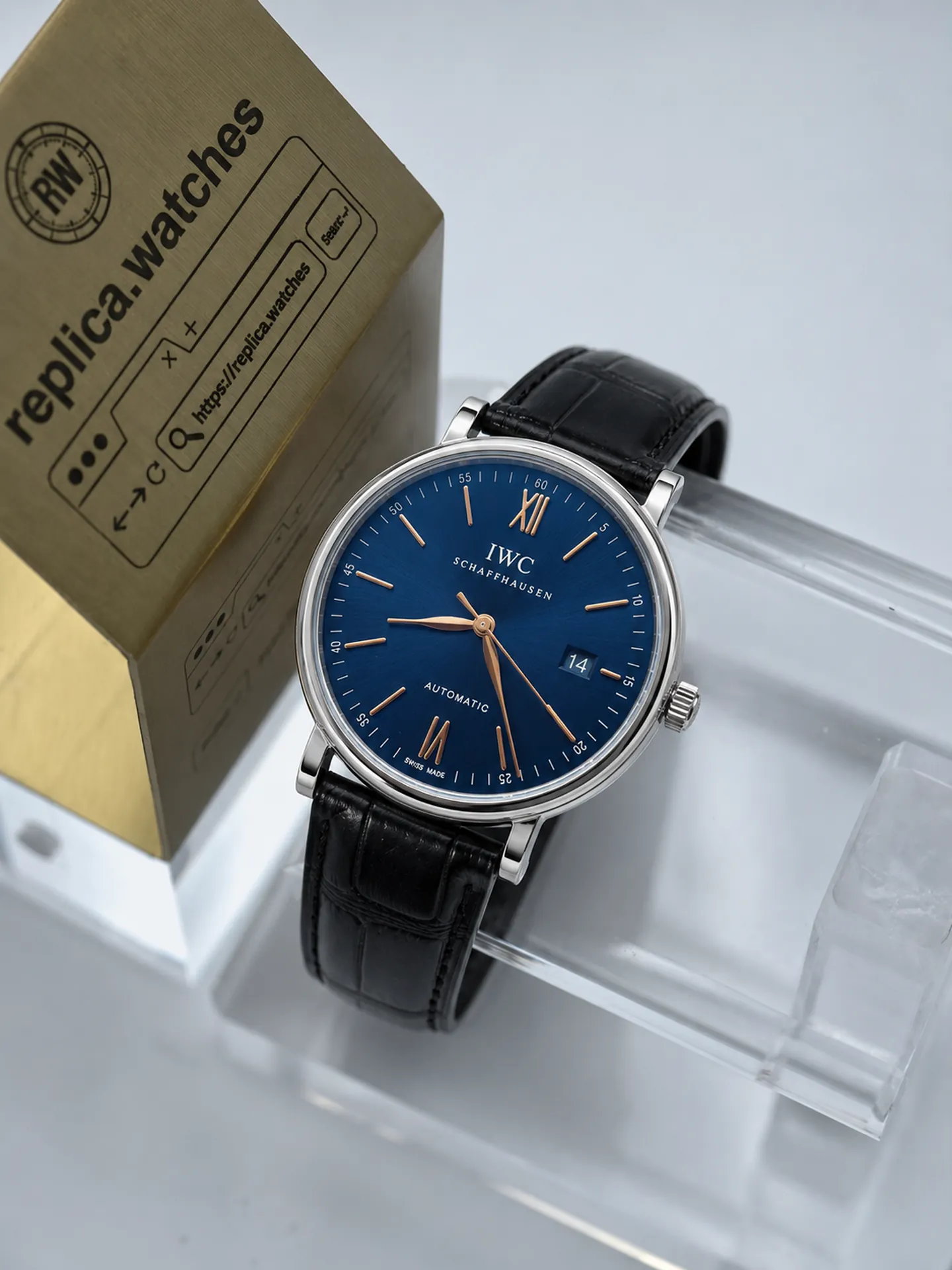 Replica IWC Portofino Automatic IW356523 Blue Dial 40mm Stainless Steel V7 Factory Watch