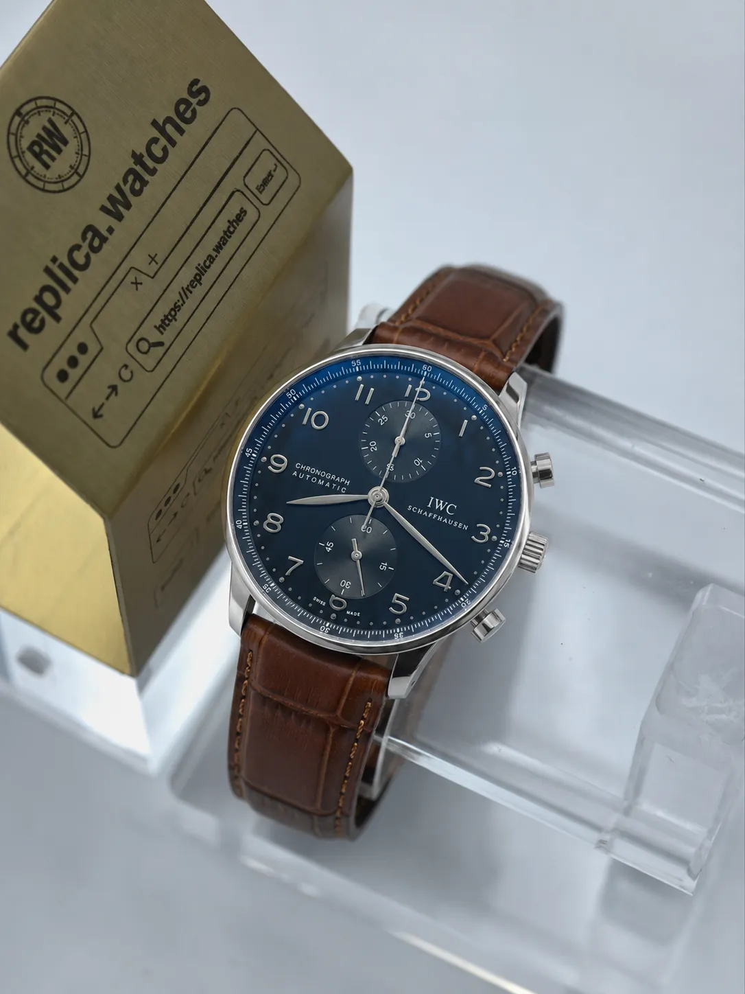 Replica IWC Portugieser Chronograph IW371447 Black Dial 41mm Steel Z Factory Watch