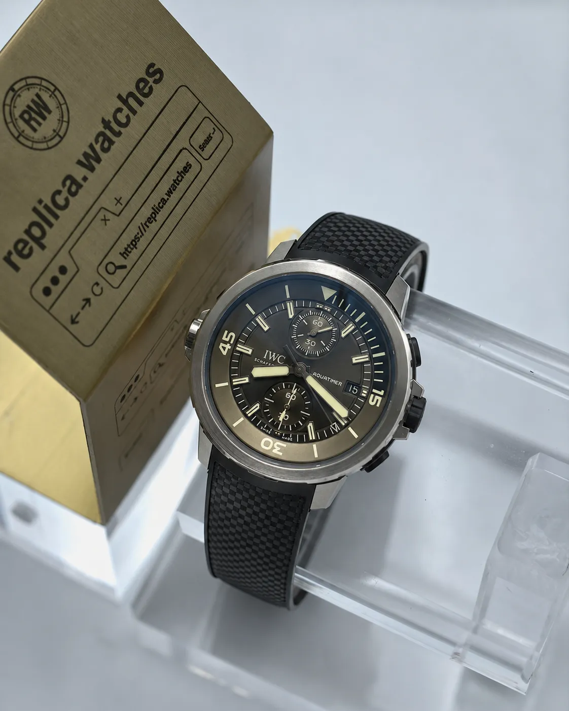 Replica IWC Aquatimer Chronograph Shark Edition IW379506 Grey Dial 44mm V6S Factory Watch