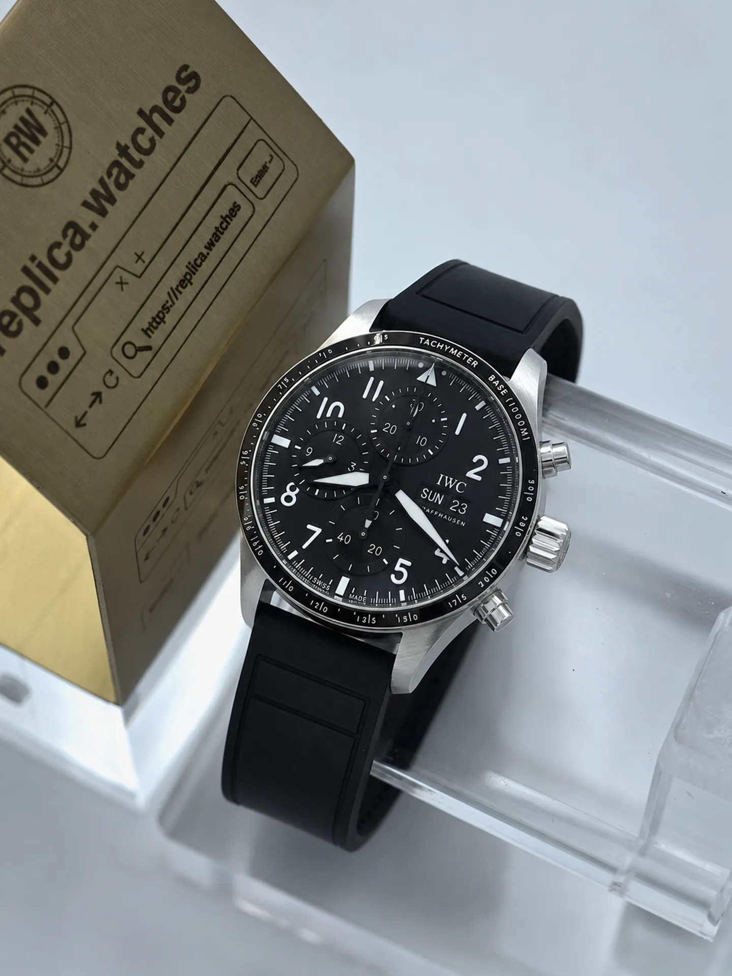 Replica IWC Pilot Performance Chronograph IW388305 Black Dial 41mm Titanium BLS Factory Watch
