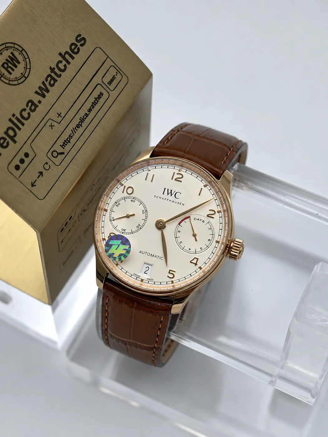 Replica IWC Portugieser Automatic IW500701 Silver White Dial 42.3mm Rose Gold Z Factory Watch