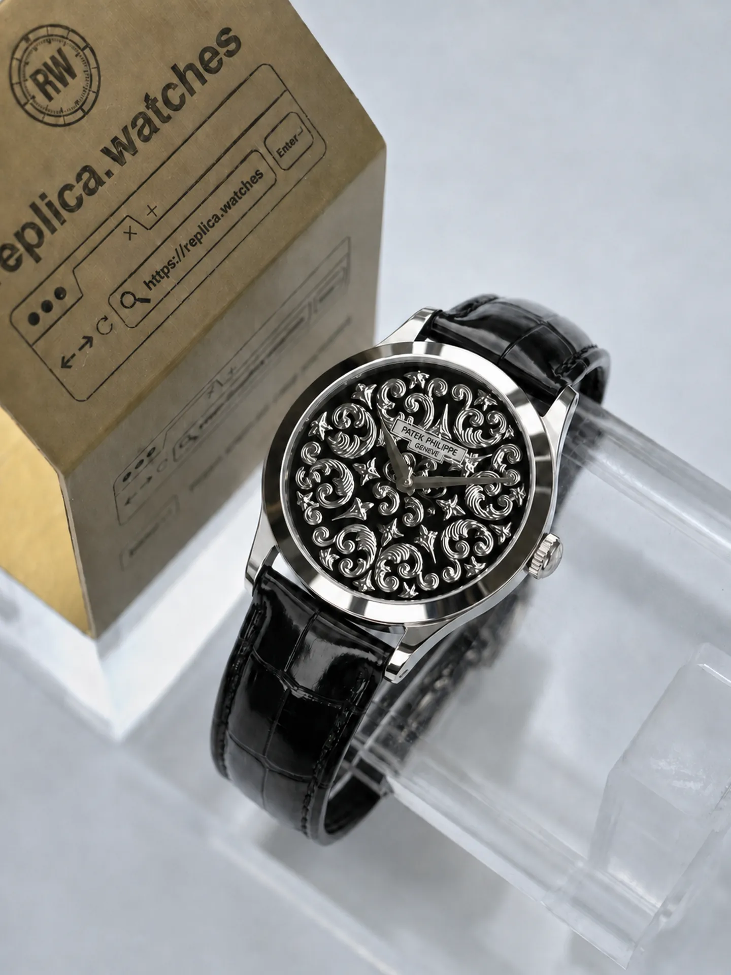 Replica Patek Philippe Calatrava 5088/100P-001 Black Enamel Dial 38mm Watch