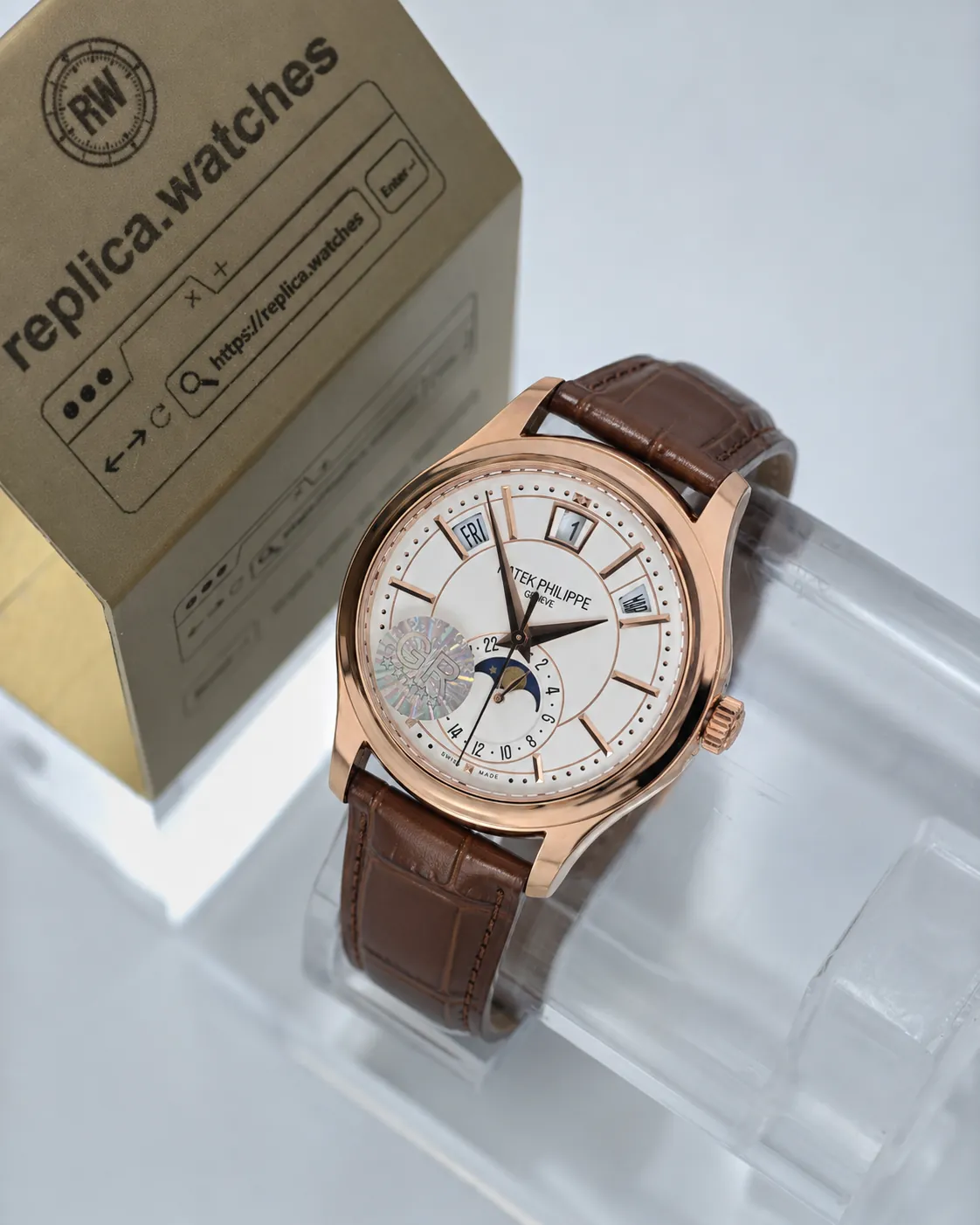 Replica Patek Philippe Complications Annual Calendar 5205R-001 Opaline Dial 40mm GR Factory Watch