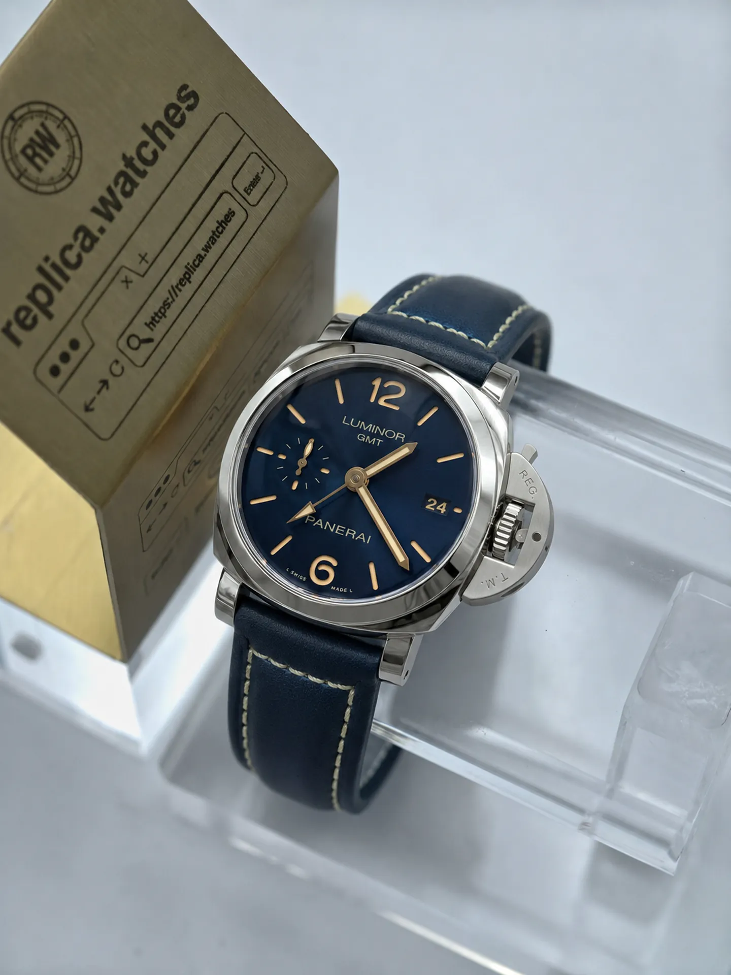 Replica Panerai Luminor 1950 PAM00688 Blue Dial GMT 42mm Steel VS Factory Watch