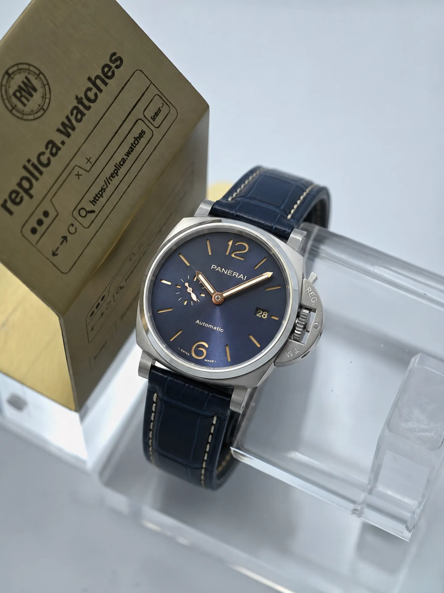 Replica Panerai Luminor Due PAM00927 Blue Sunray Dial 42mm Titanium Automatic Watch