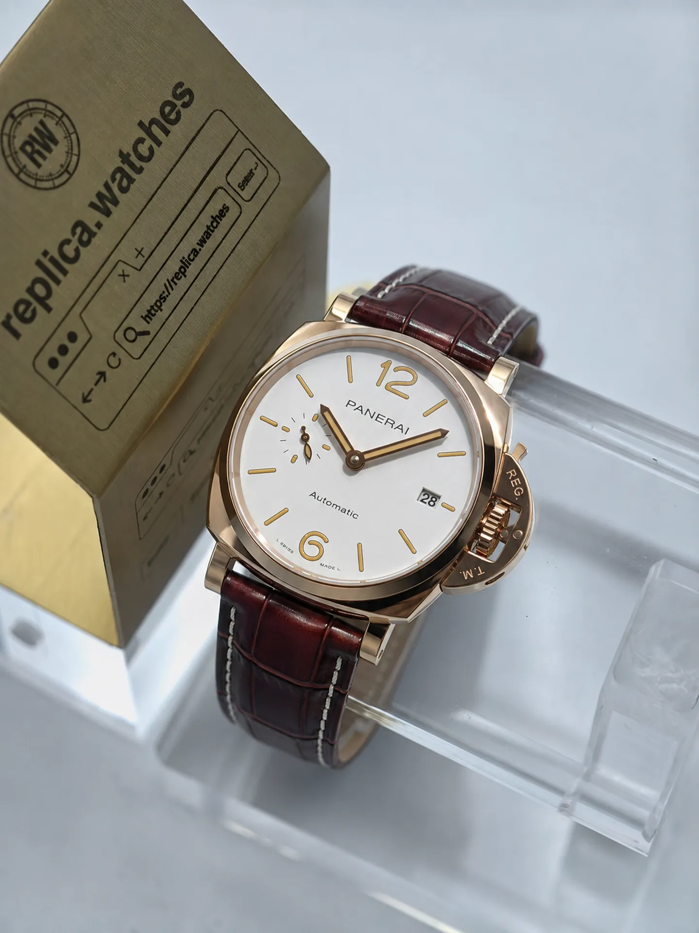 Replica Panerai Luminor Due PAM01042 White Dial 42mm Goldtech VS Factory Watch