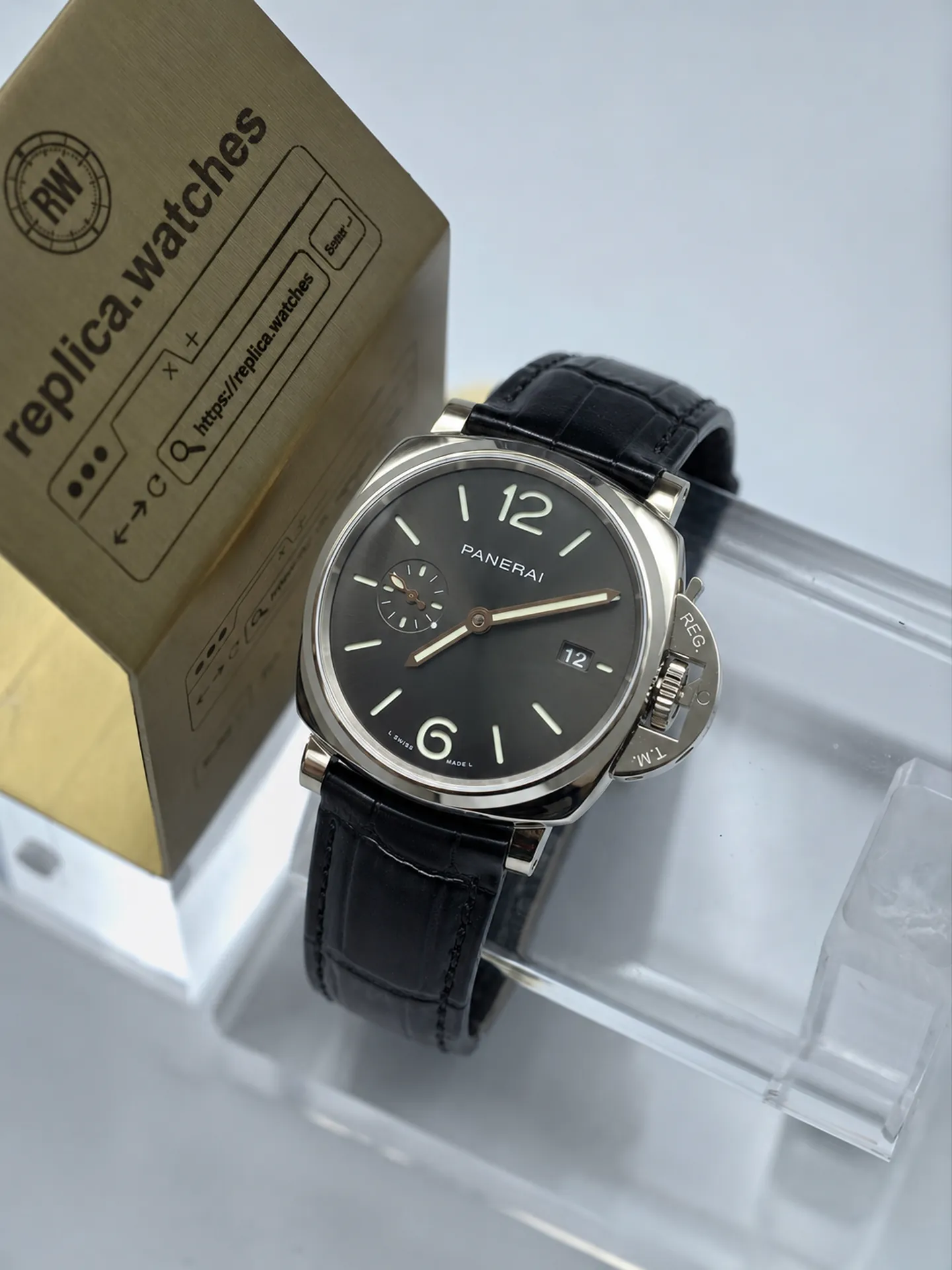 Replica Panerai Luminor Due PAM01250 Grey Anthracite Dial 42mm Steel Watch