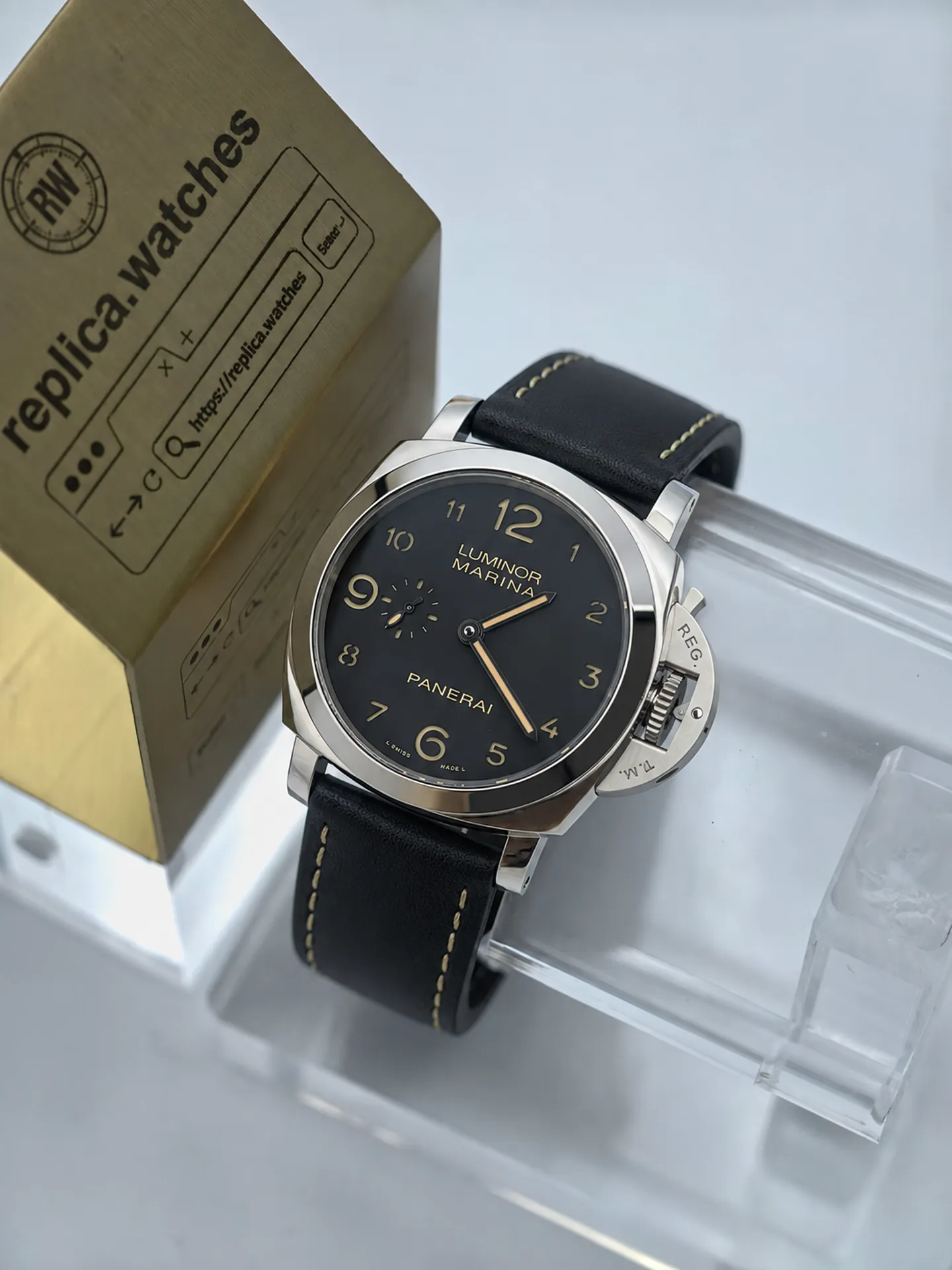 Replica Panerai Luminor Marina PAM00359 Black Dial 44mm Steel VS Factory Watch