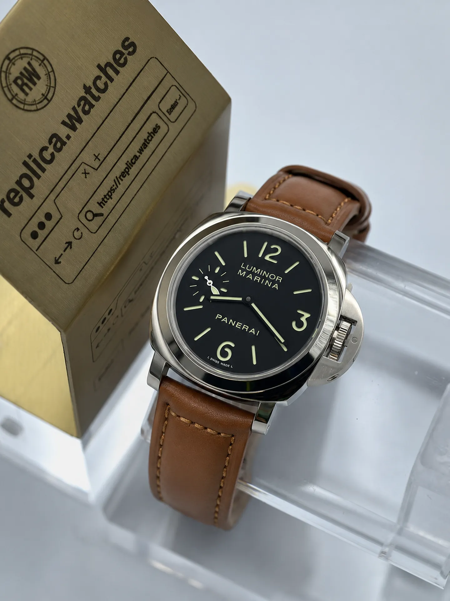 Replica Panerai Luminor Marina PAM111 Black Sandwich Dial 44mm Steel HW Factory Watch