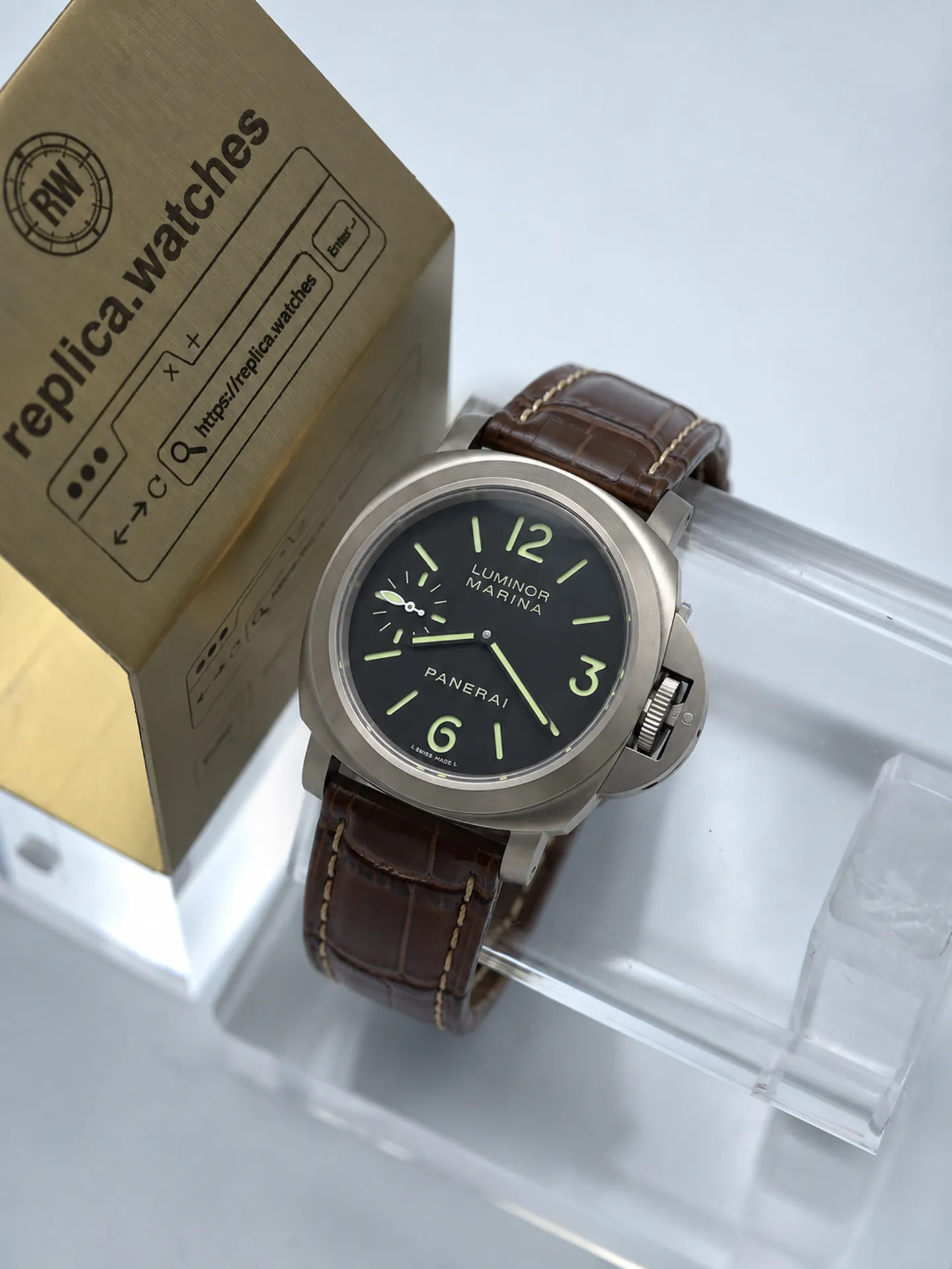 Replica Panerai Luminor Marina Titanio PAM177 Black Dial 44mm Titanium HW Factory Watch