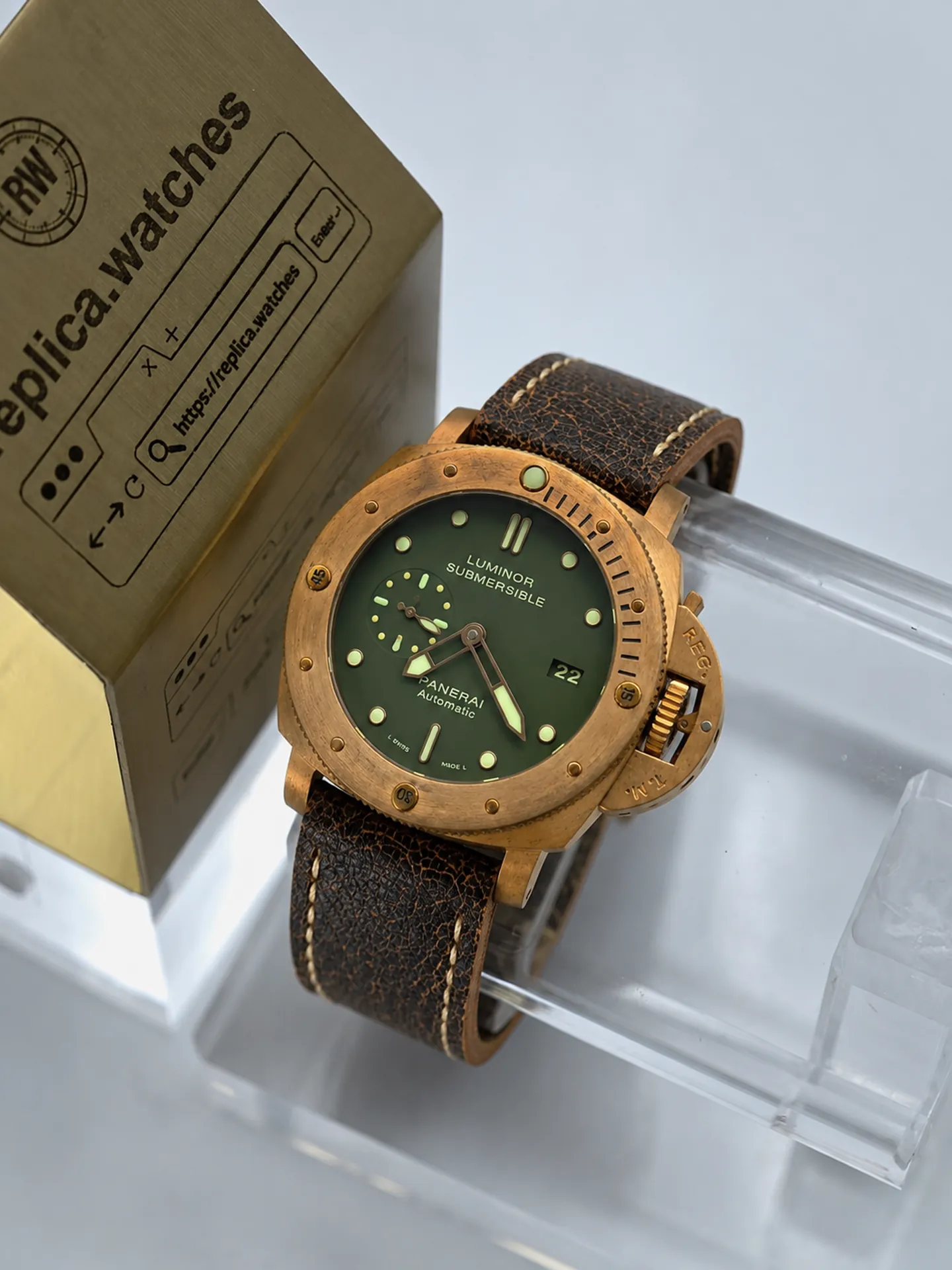Replica Panerai Submersible PAM00382 Bronze Olive Green Dial 47mm VS Factory Watch