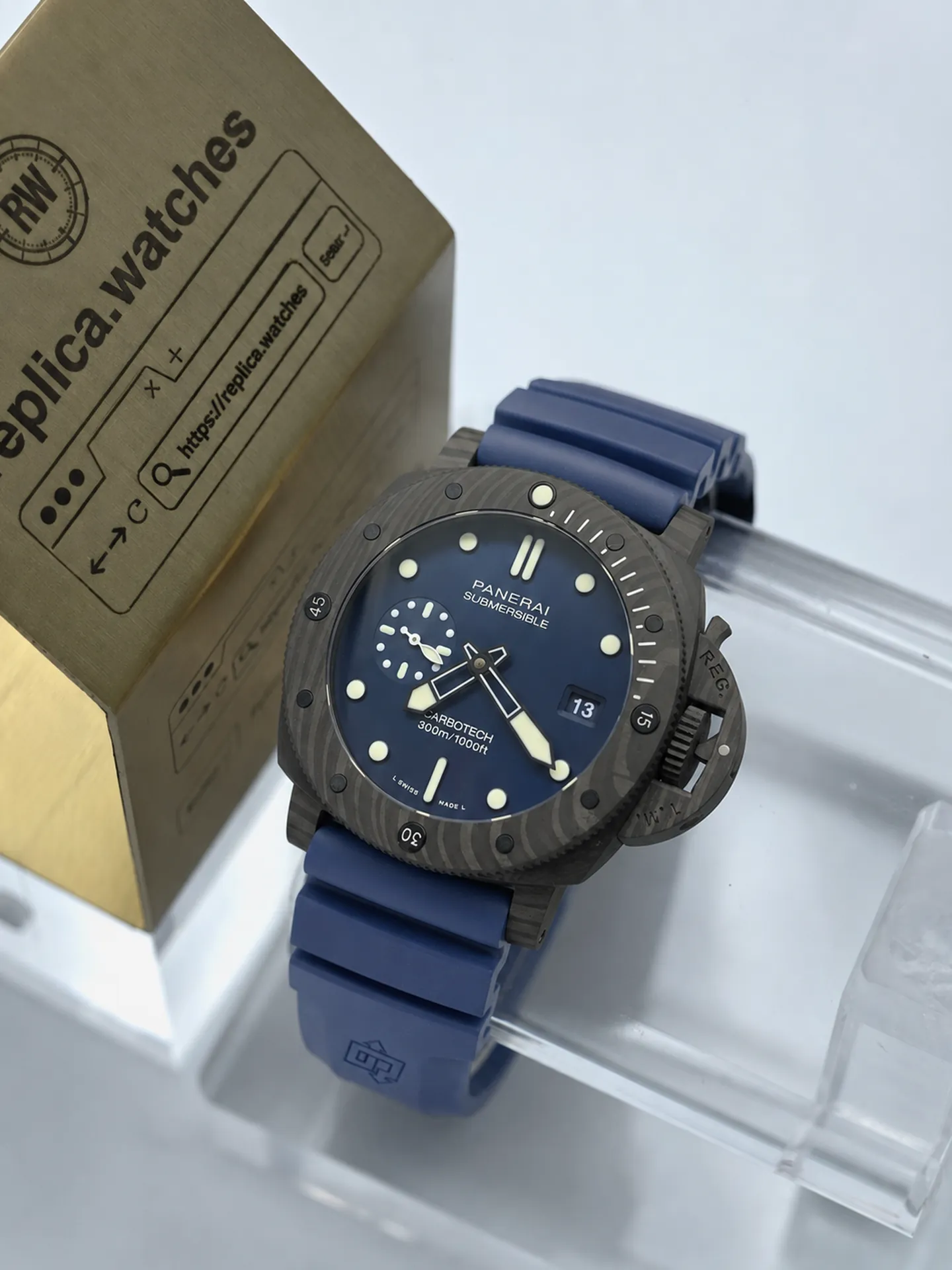 Replica Panerai Submersible PAM01232 Blue Dial 44mm Carbotech VS Factory Watch
