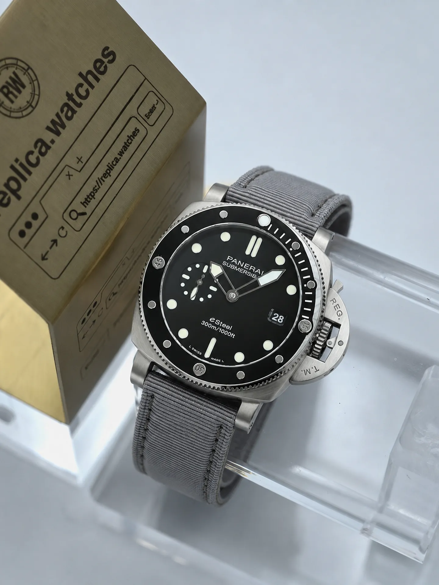 Replica Panerai Submersible PAM1288 Grey-Black Gradient Dial 44mm eSteel Automatic Watch