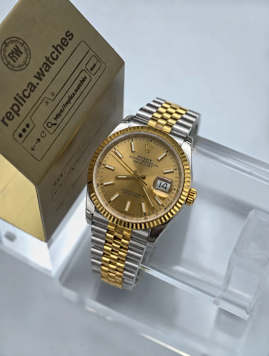 Replica Rolex Datejust 36 M126233-0015 36mm Champagne Sunburst Dial Two-Tone Jubilee 3235 Watch VS Factory