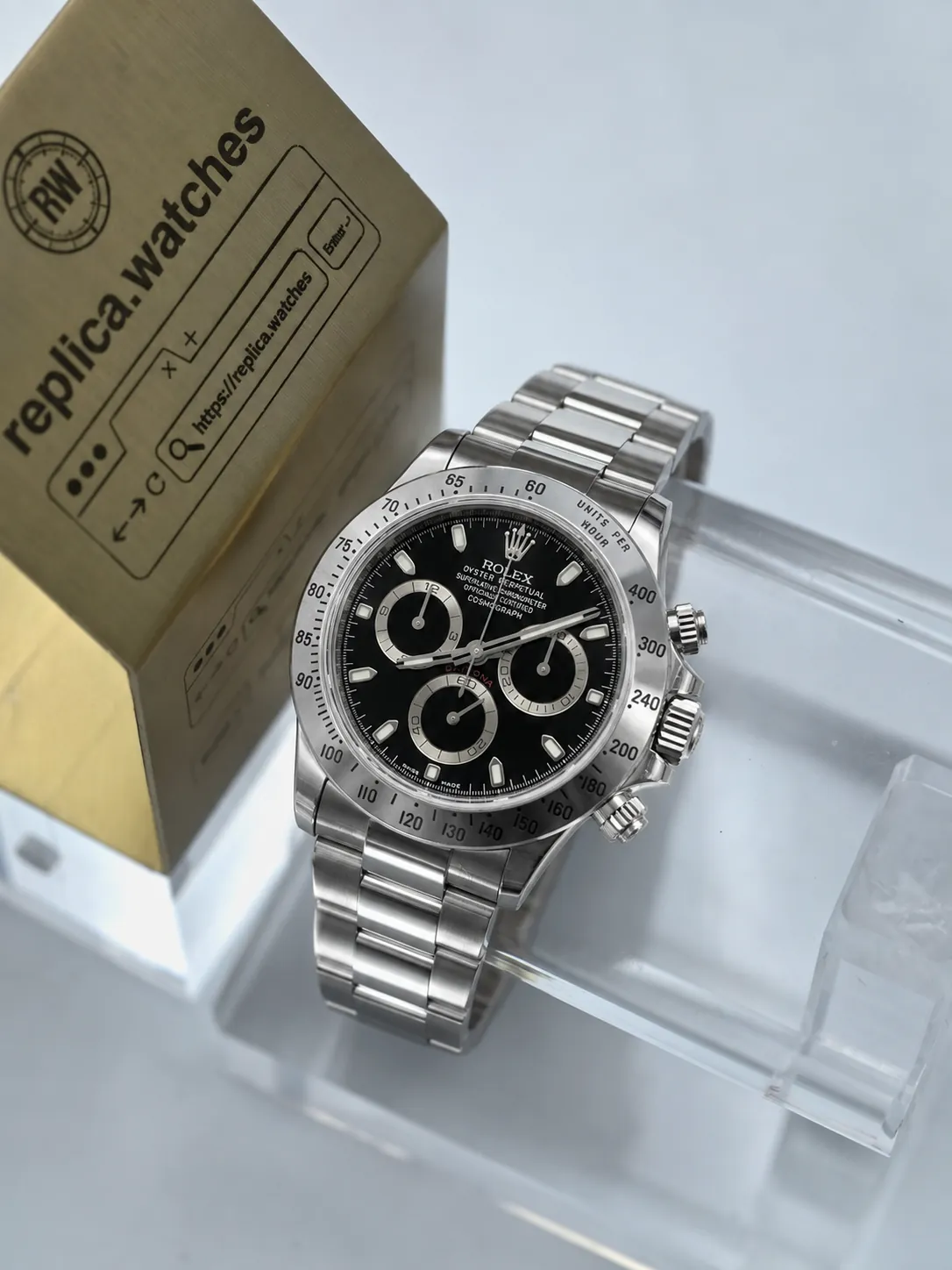 Replica Rolex Daytona M116520-78590 40mm Black Silver Dial 4130 Movement 904L Steel Watch VS Factory