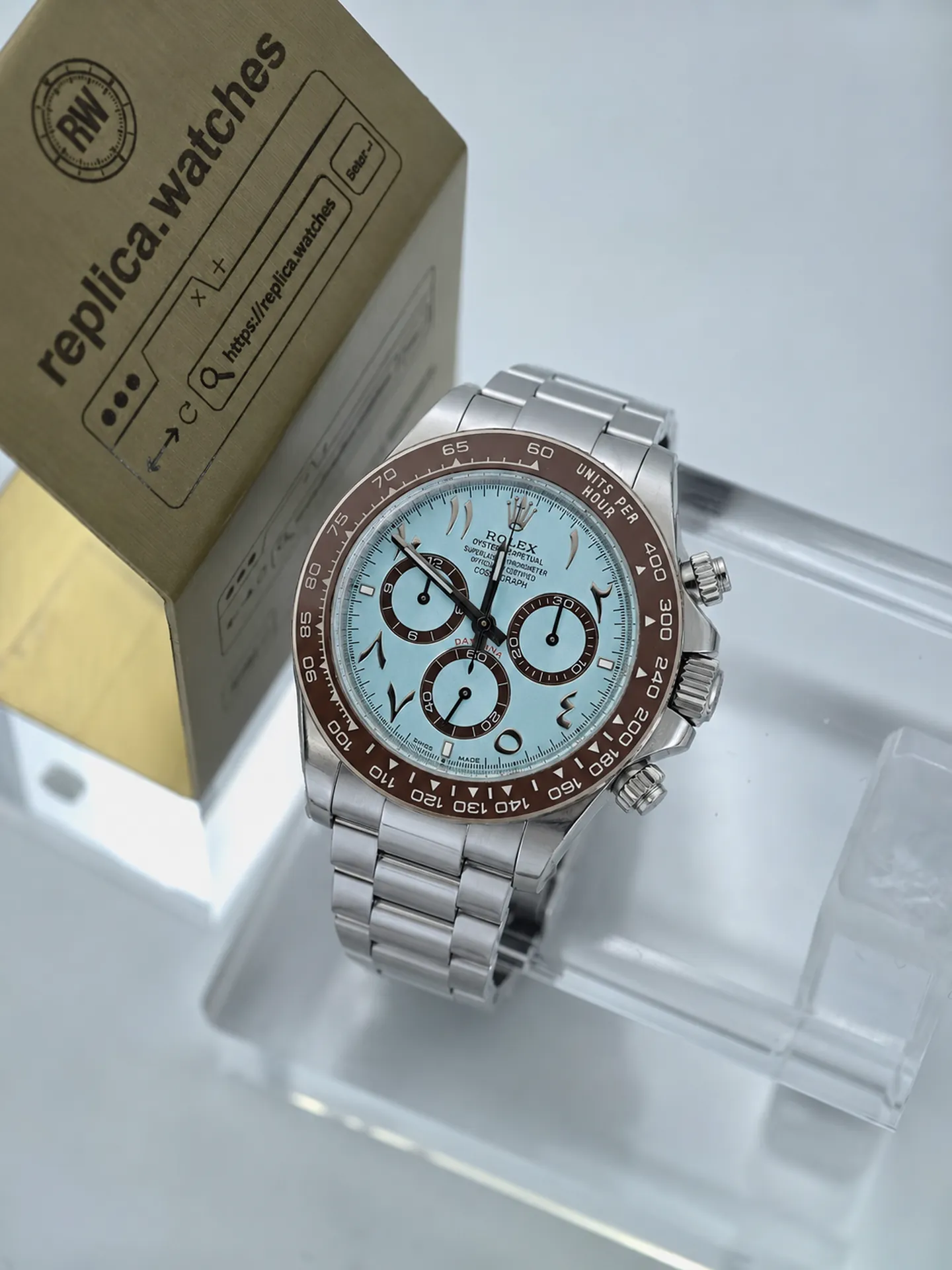 Replica Rolex Daytona M126506-ARAB Ice Blue Arabic Dial 40mm Platinum Heavy Version Q Factory Watch