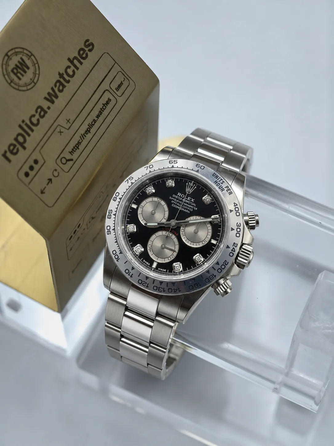 Replica Rolex Daytona Heavy Version M126509-0002 40mm Diamond Markers White Gold 4131 Watch VS Factory