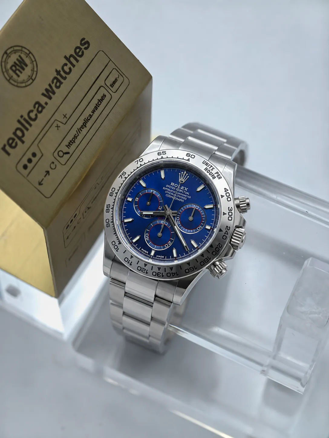 Super Clone Heavy Rolex Daytona M126509-0005 Blue Dial Red Accent 4131 Chronograph Watch VS Factory