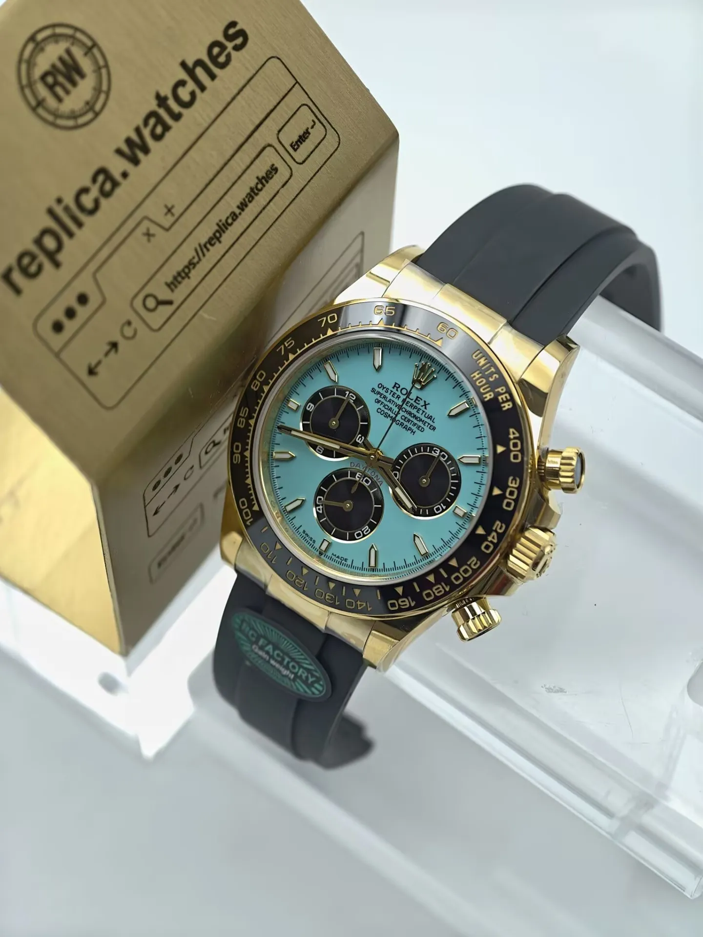 Replica Rolex Daytona M126518LN-0014 Tiffany Blue Dial 40mm Yellow Gold Heavy Version Watch