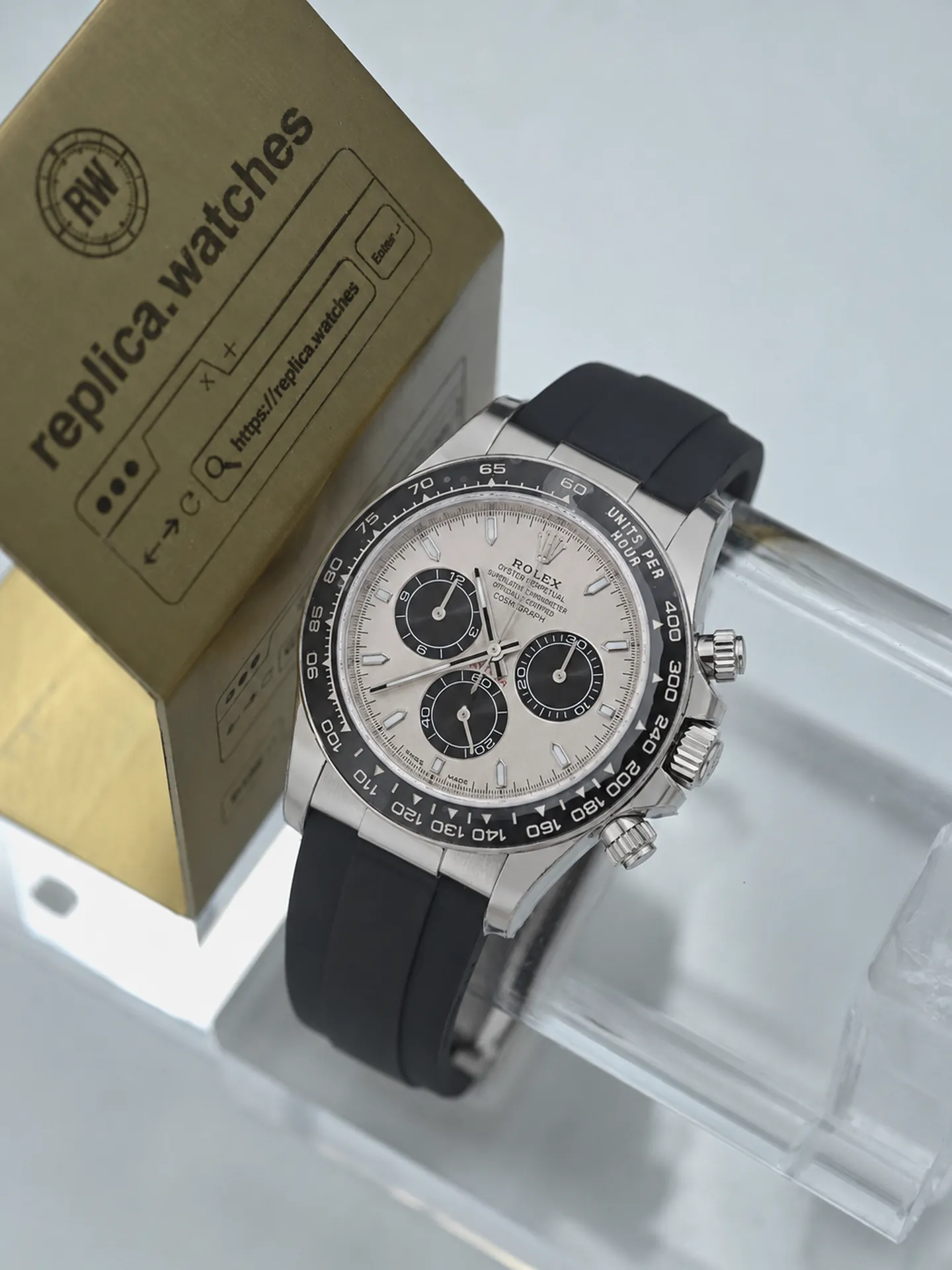 Replica Rolex Daytona M126519LN-0006 Grey Dial 18K White Gold Oysterflex Heavy Version Watch