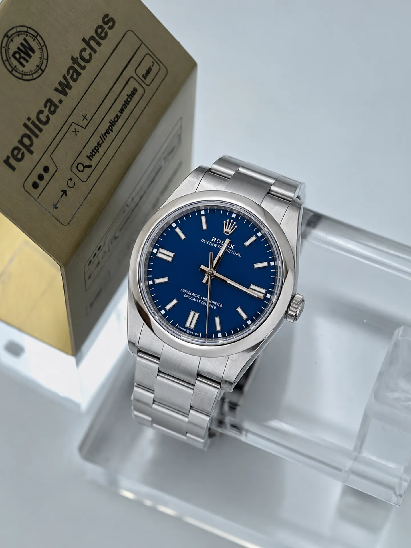 Replica Rolex Oyster Perpetual 36 M126000-0015 Med Blue Dial 36mm Steel Watch