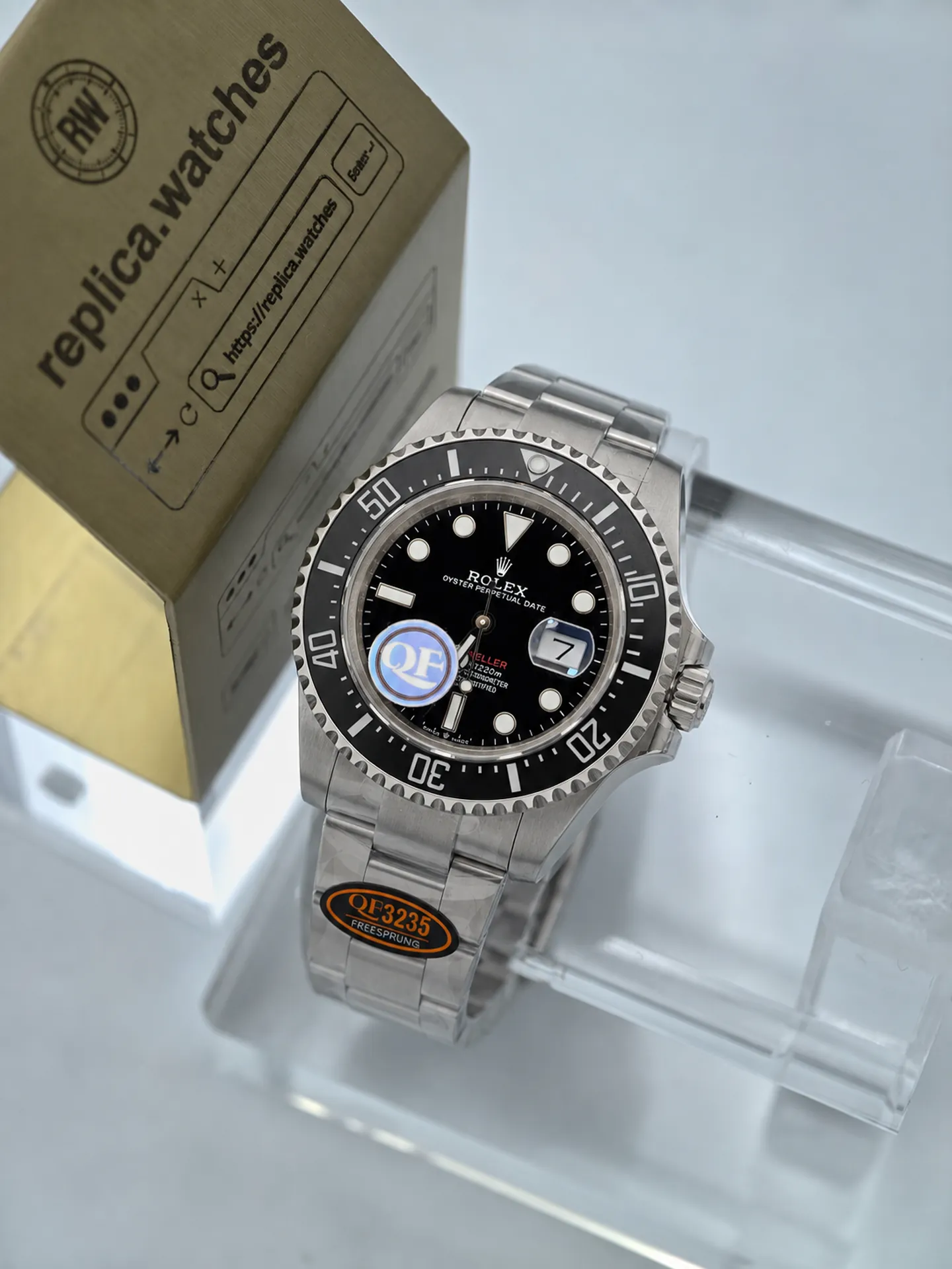 Replica Rolex Sea-Dweller 43 M126600-0002 Free-Sprung Black Dial Red Text Ceramic Bezel Q Factory Watch